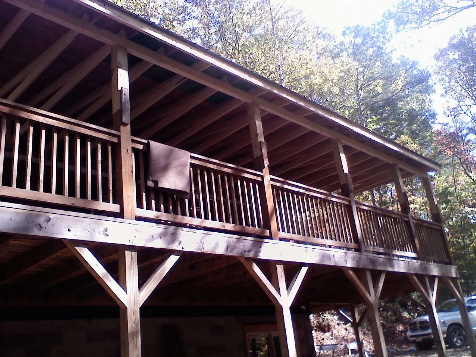 Timber framing under a new elevated porch and deck — Roof Leak Repair in Orange Park by Roofing Brothers